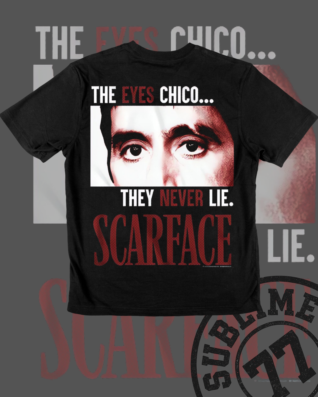 🔴 SCARFACE – THE EYES Edition | Playera streetwear cine clásico