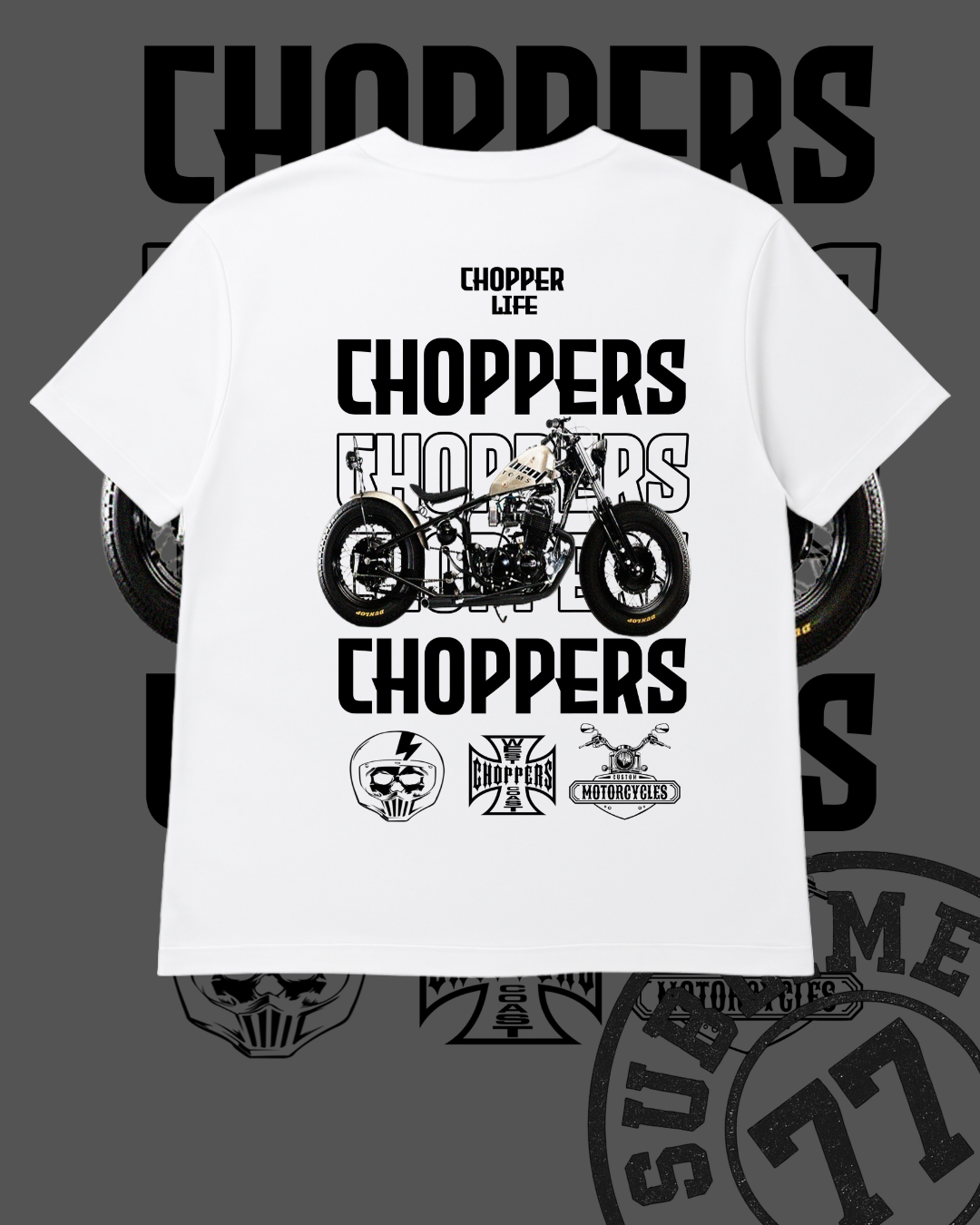 Motocicleta “CHOPPERS LIFE – White Rebelde en Dos Ruedas”