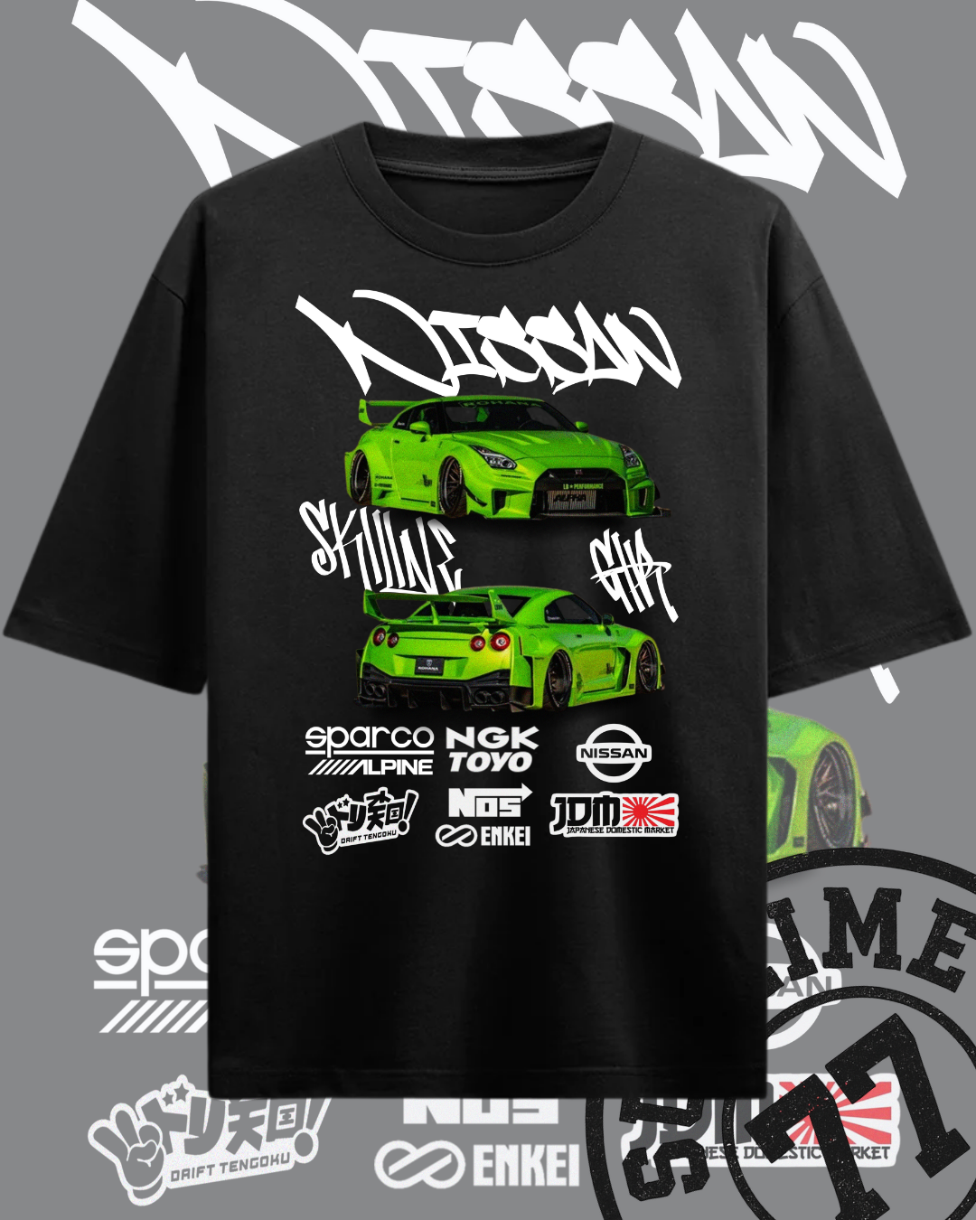 🏁 NISSAN Skyline x GTR – Edición Drift Verde Neón