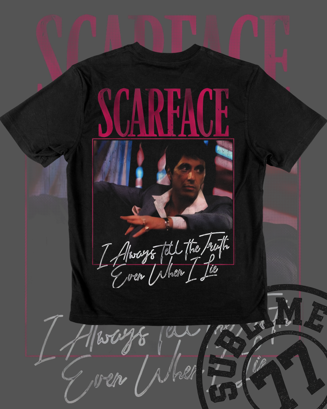 💼 SCARFACE – “Even When I Lie” Edition | Playera cine clásico estilo retro
